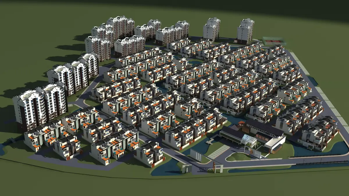 Architecture residential complex 3D model order