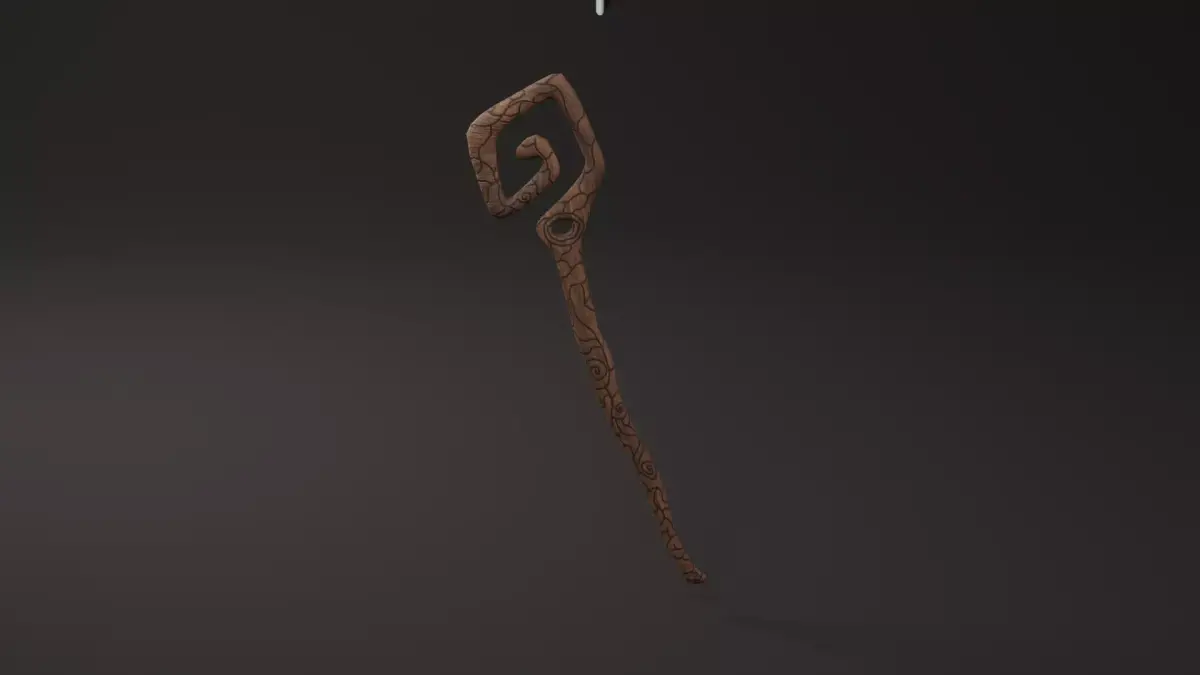 WOODEN WAND Low-poly 3D model