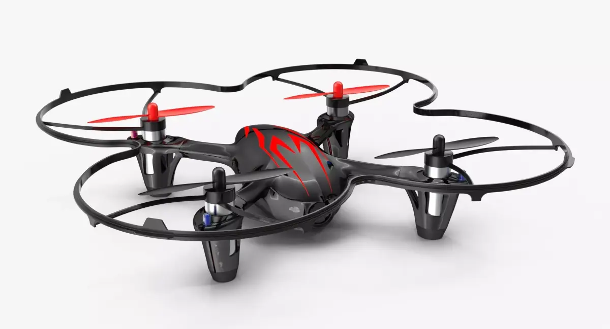Hubsan X4 H107C BlackRed Propeller Guard Low-poly 3D model