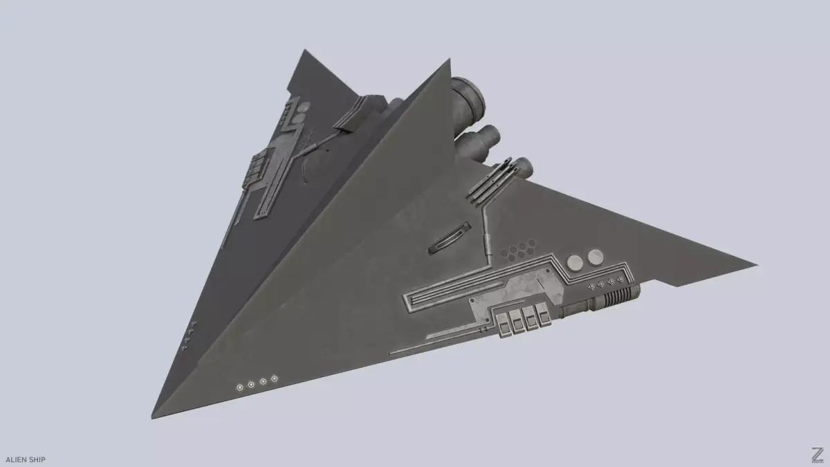 Alien ship Low-poly 3D model