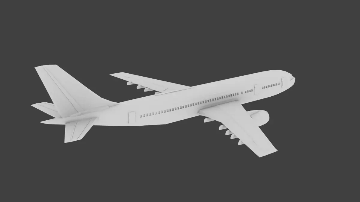 3D Boeing Jumbo Jet  Low-poly 3D model