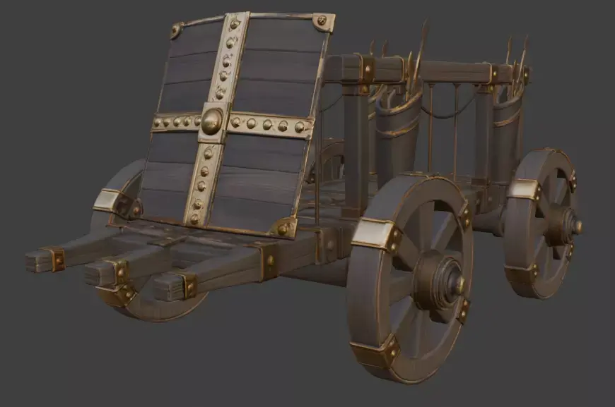 Medieval War Cart 3D Model 3D model
