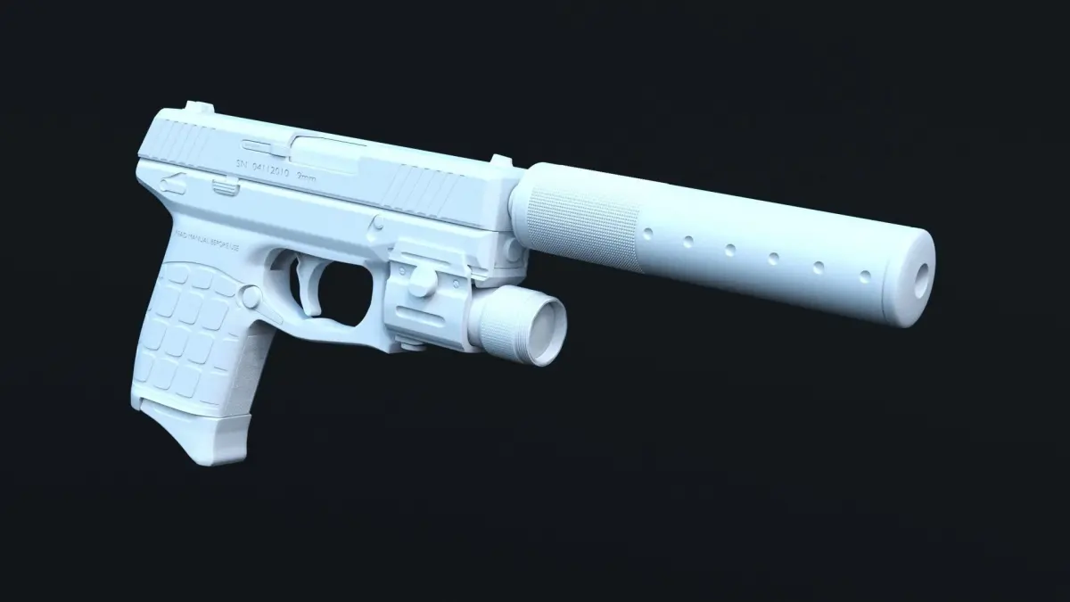 Tactical pistol High Poly 3D model