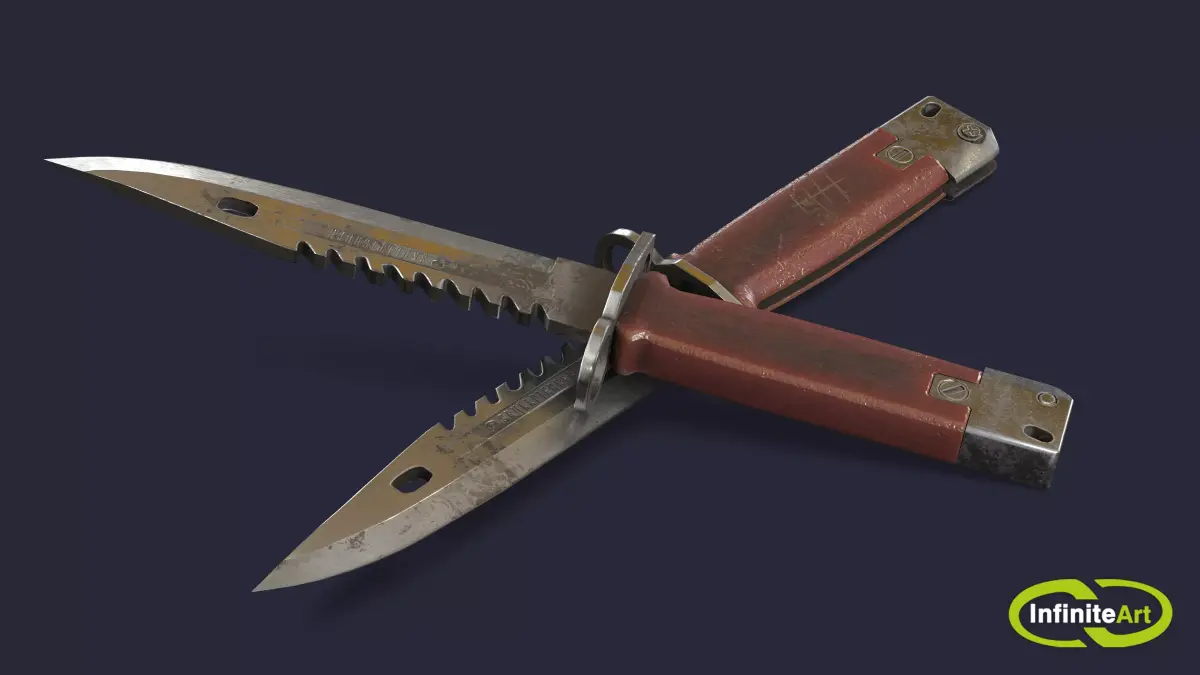Bayonet knife Low-poly 3D model purchase