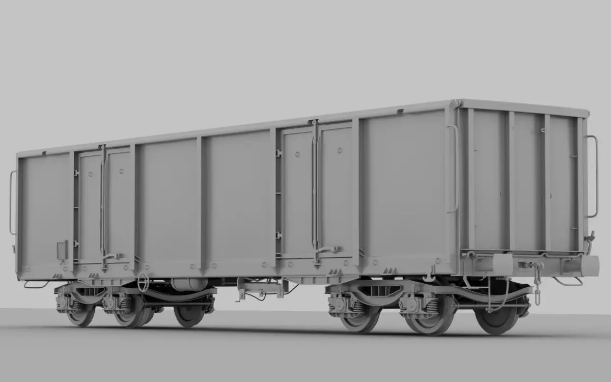 High Poly Railway wagon 3D model