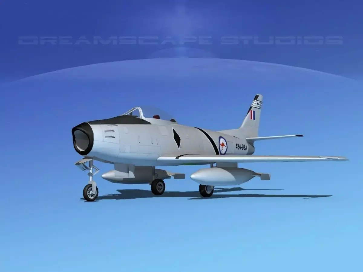 North American F-86 Sabre Jet V14 RAAF 3D model