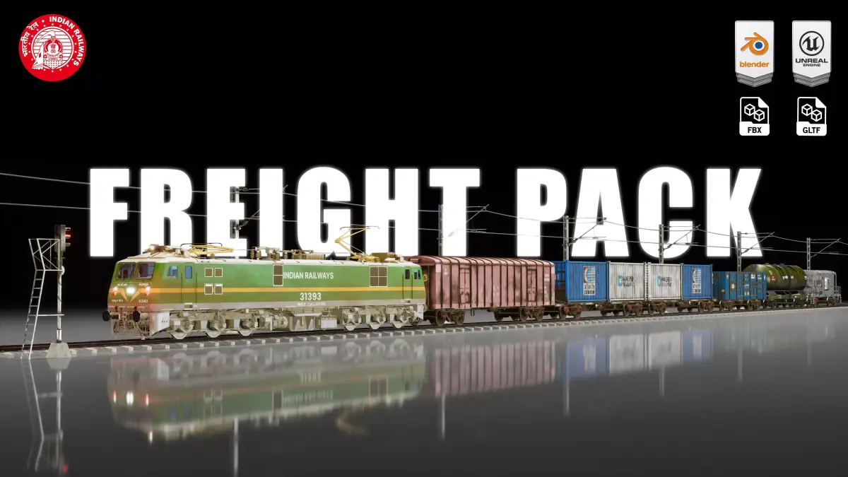 Indian Railways Ultimate Freight Pack Low-poly 3D model