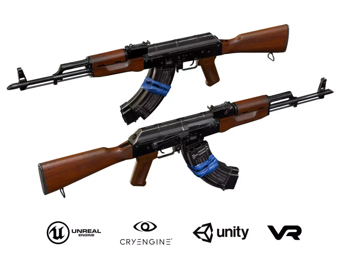 AKM with electrical tape Low-poly 3D model
