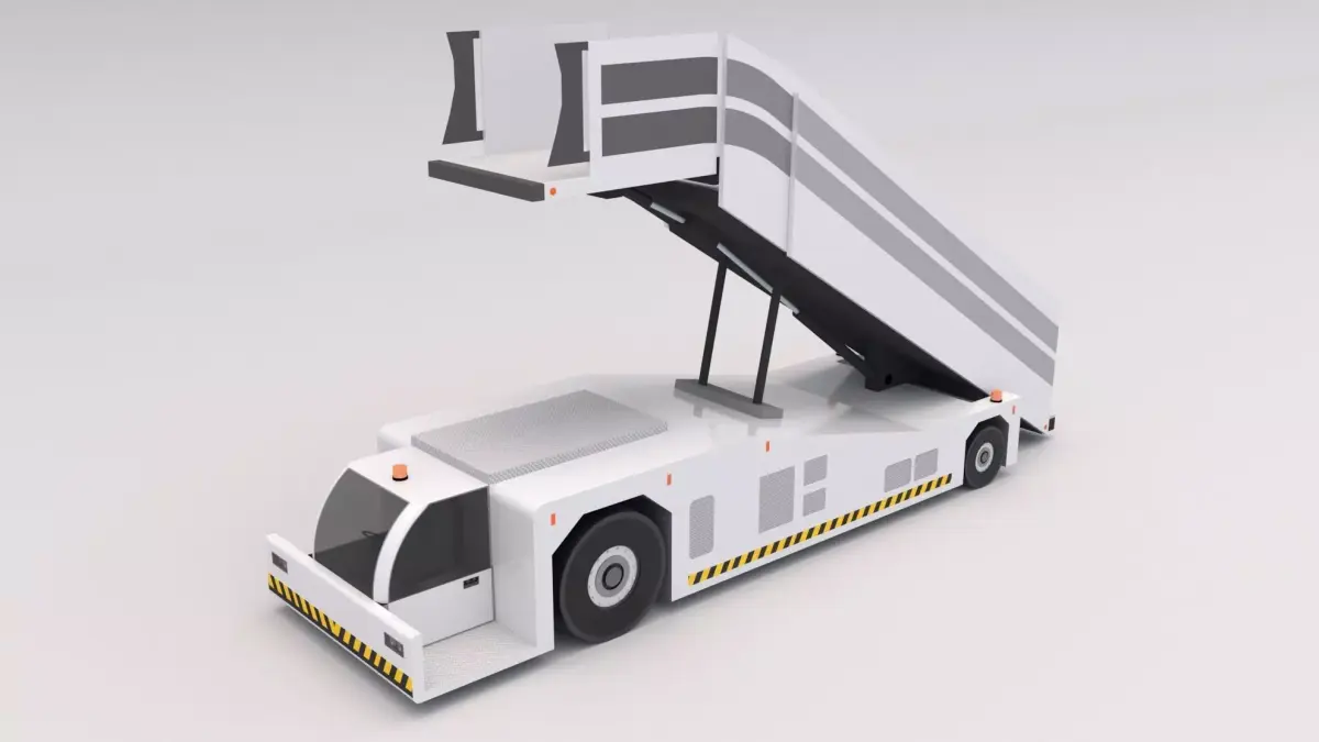 Airport Stair Vehicle Low-poly 3D model