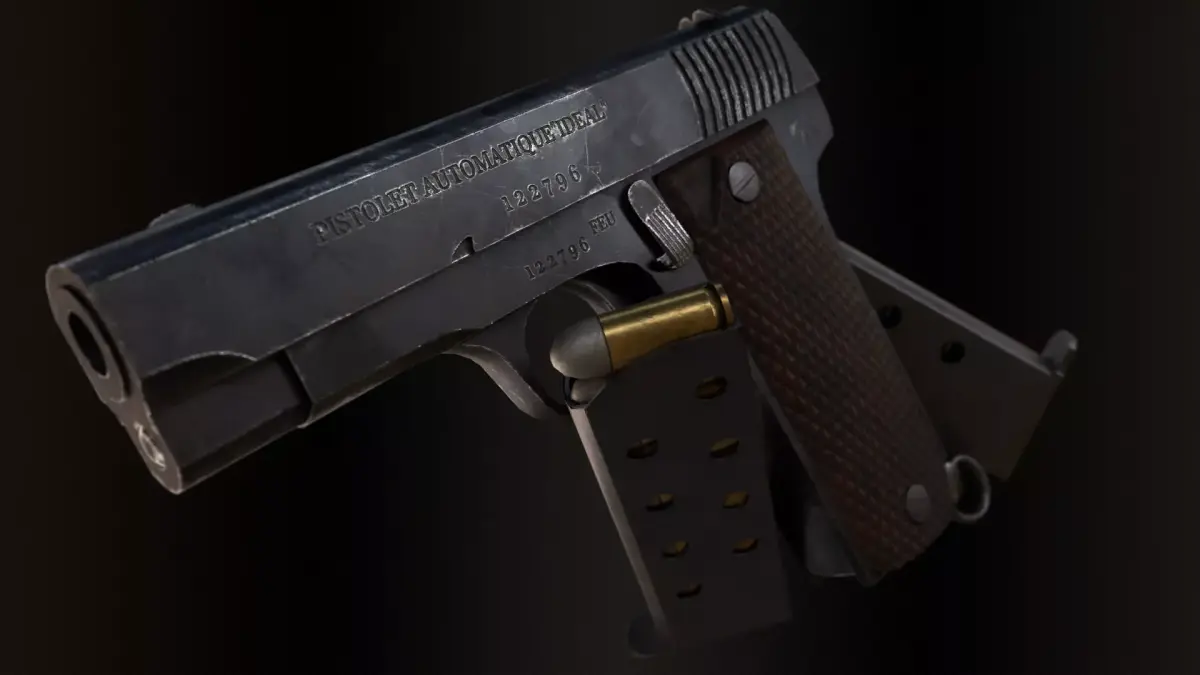 French Ruby Pistol Low-poly 3D model
