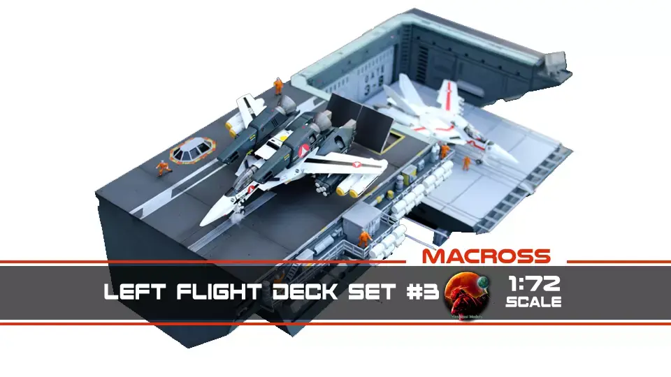 Set3 - Macross SDF1 Prometheus Hangar elevator-left Flight Deck 3D print model