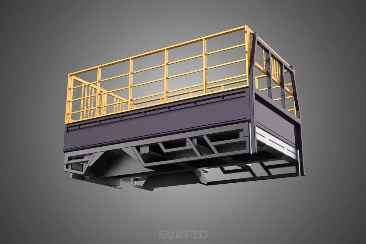 CARGO CAGE PICKUP TRUCK TRANSPORT DELIVERY LOGISTICS COMMERCIAL 3D model