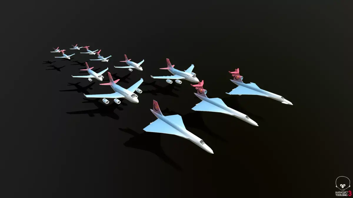Jet Airplanes Low-poly 3D model
