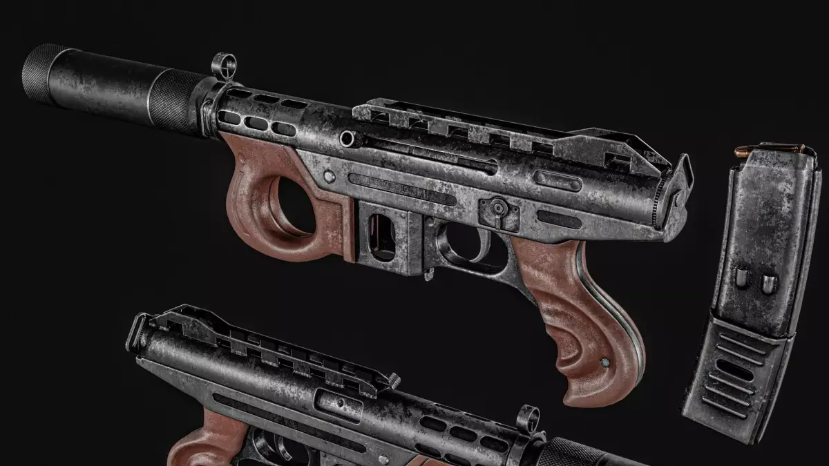 Agram 2000 SMG Low-poly 3D model