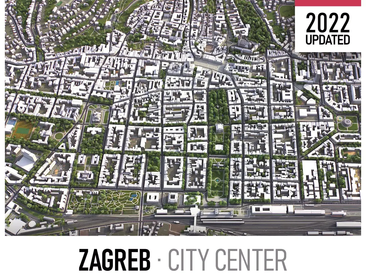 Zagreb Low-poly 3D model
