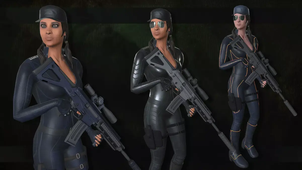 Customizable Female Soldier Modern Style Low-poly 3D model