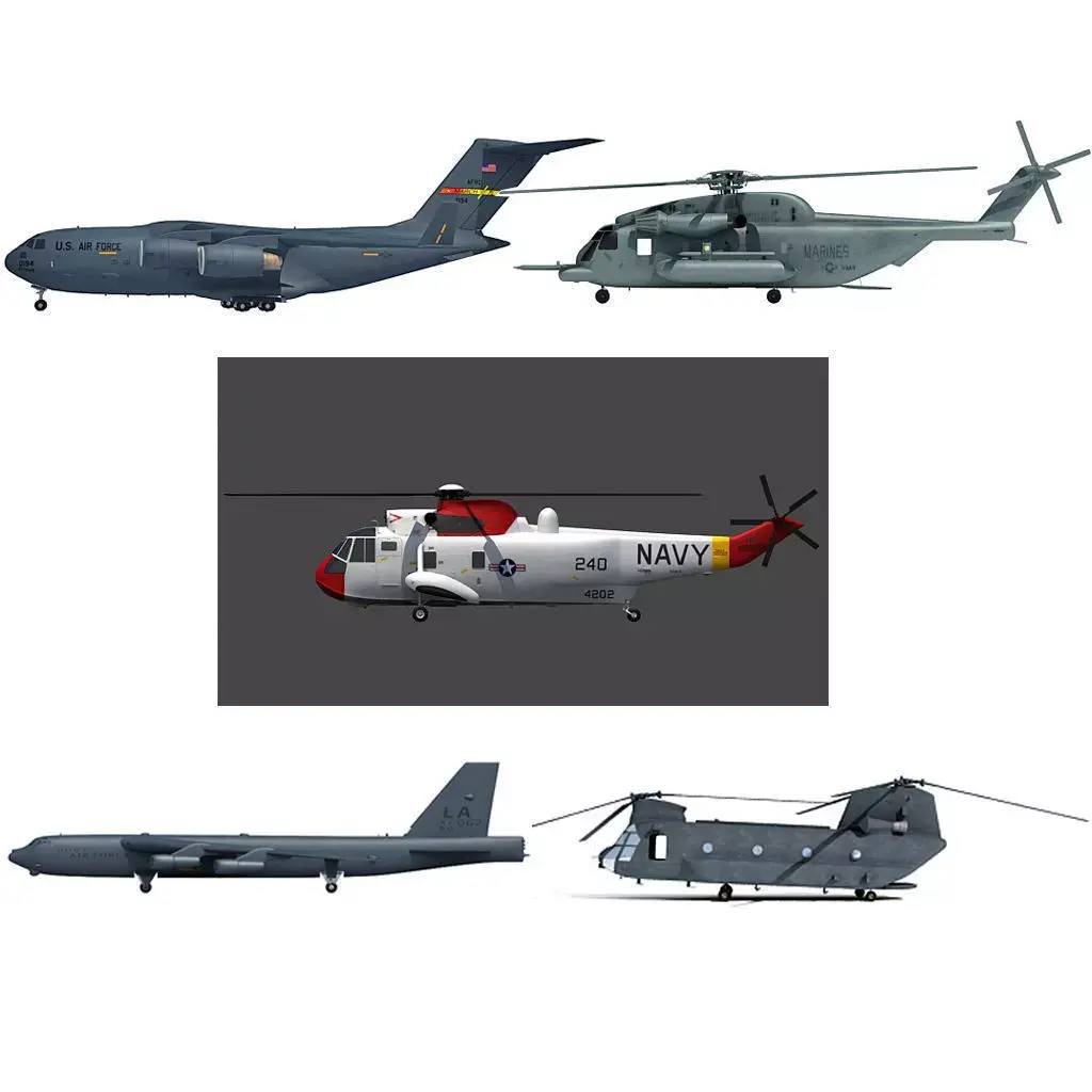 Set of 5 Military Aircrafts 3D model