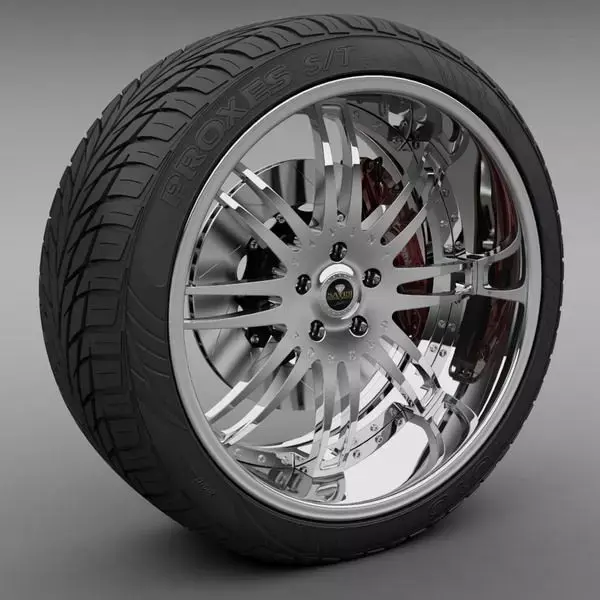 Savini Forged SV-9S Wheel and Tire 3D model