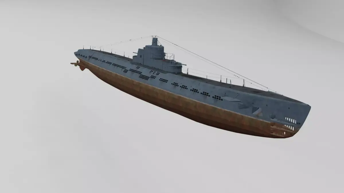free submarine low-poly 3D model Free low-poly 3D model