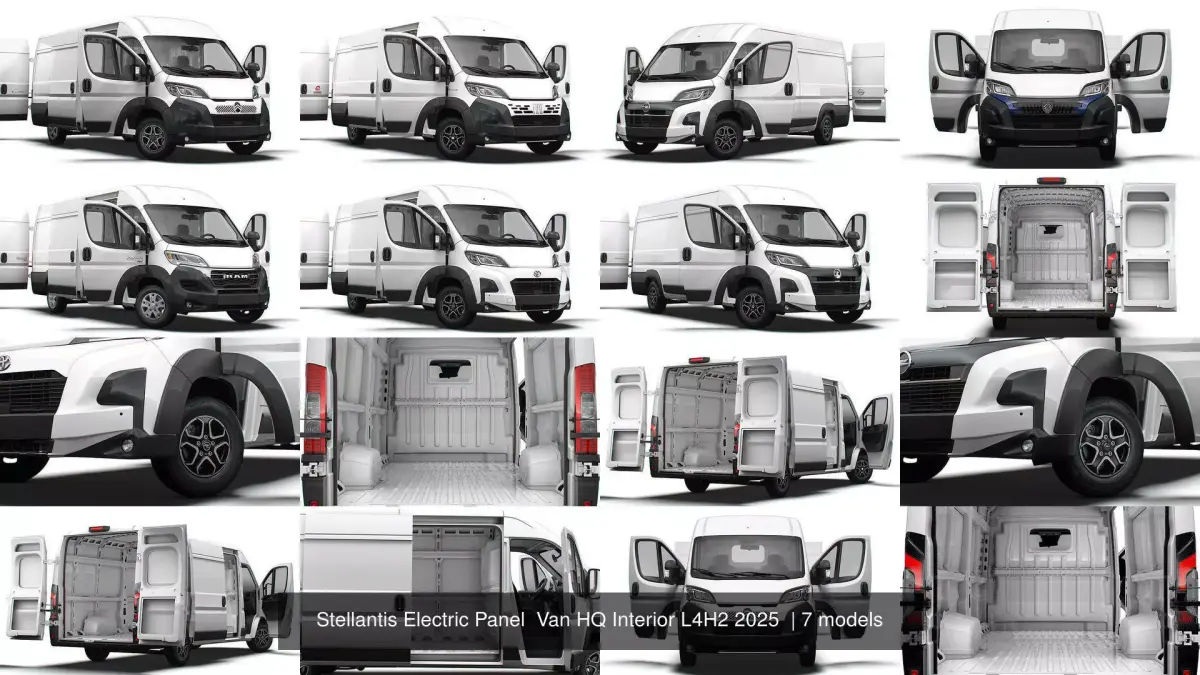 Stellantis Electric Panel  Van HQ Interior L4H2 2025  3D Model Pack