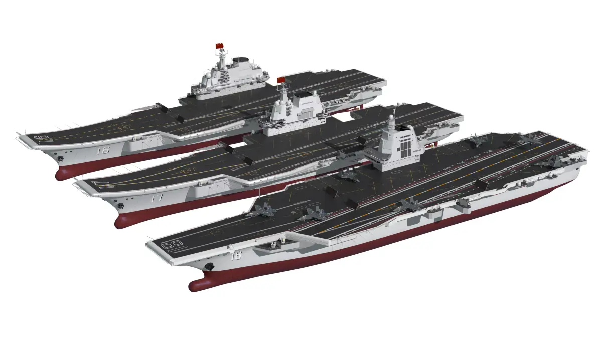 Chinese aircraft carriers CV16 CV17 CV18 with carrier-based  3D model