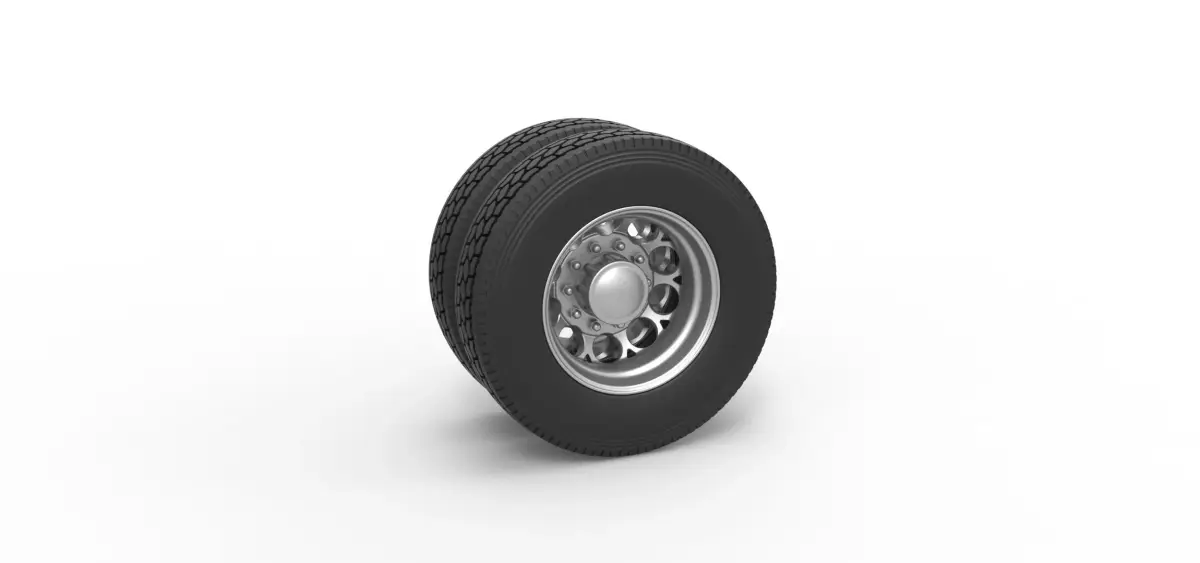 Rear custom wheel of semi truck Version 6 Scale 1 to 25 3D print model
