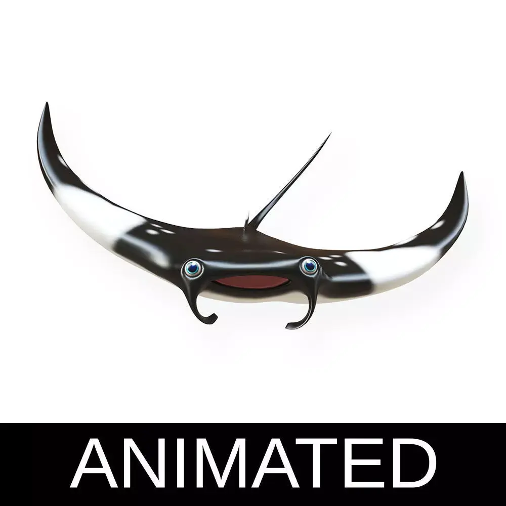 Giant Oceanic Manta ray Animated Fish  Low-poly 3D model