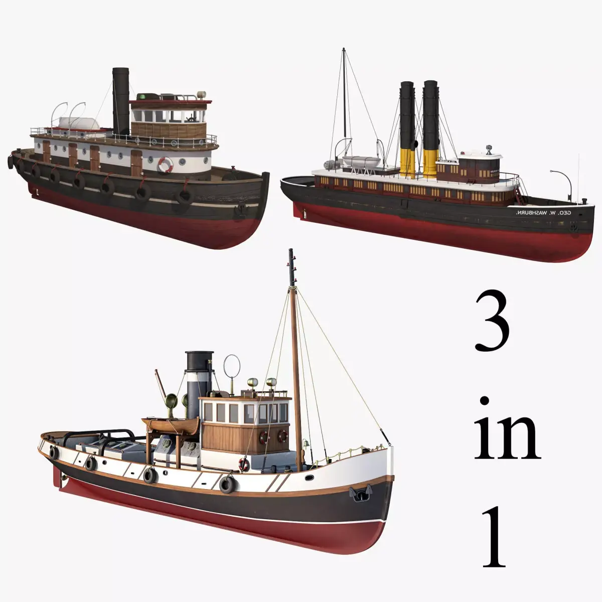 Tugboat Collection 3D model
