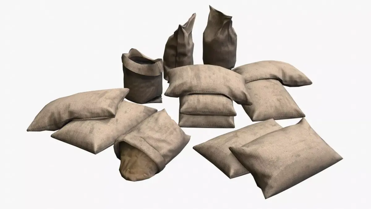 Military Sand Bags Assets 02 Low-poly 3D model