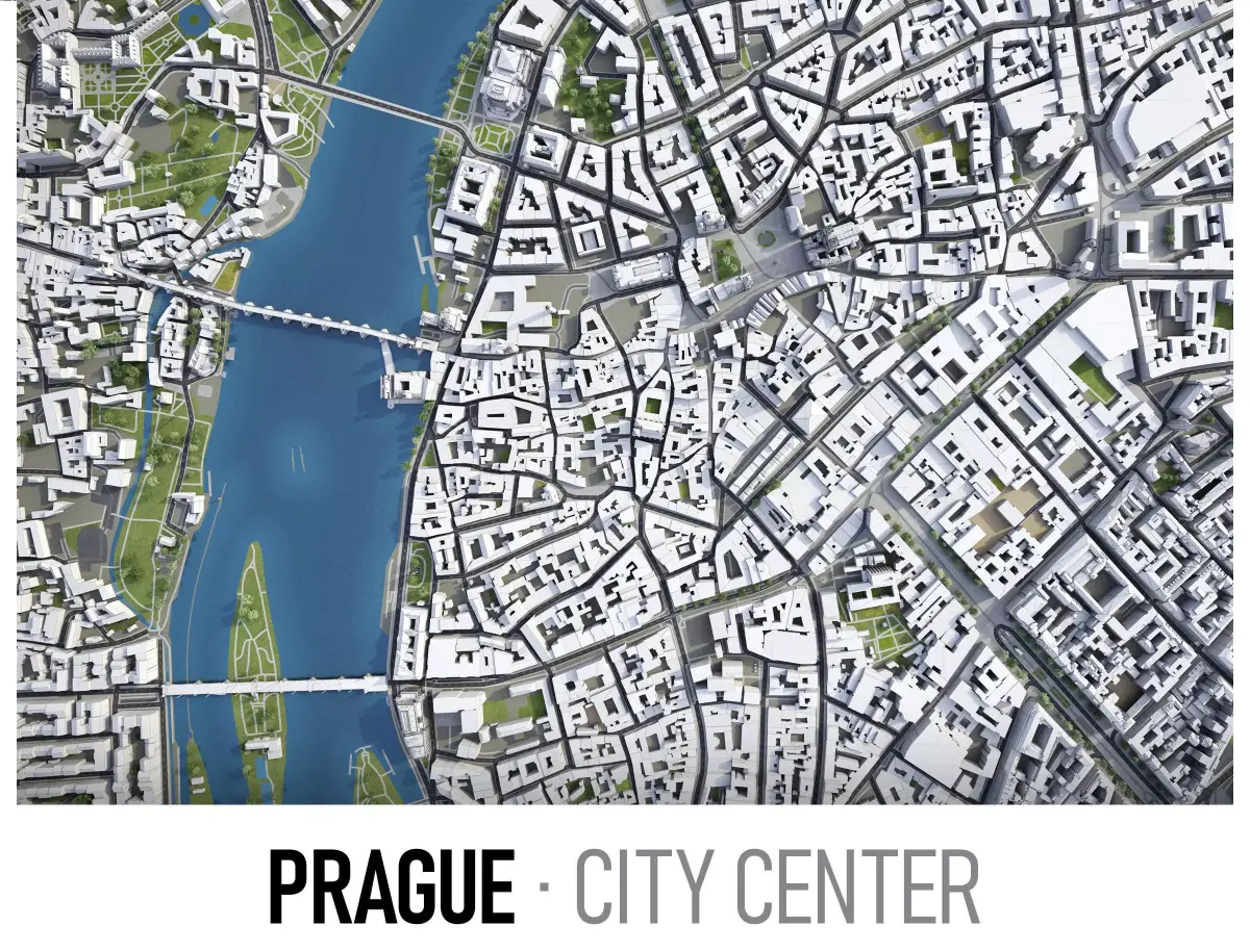 Prague Low-poly 3D model