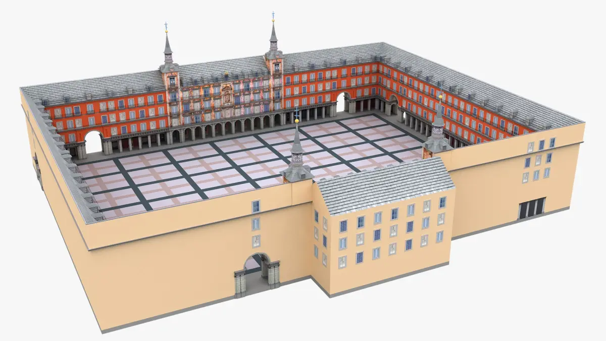Plaza Mayor Square Madrid Paris 3d Model