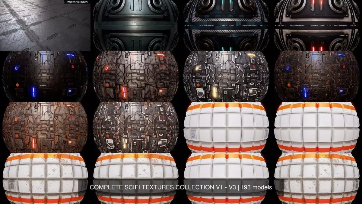 COMPLETE SCIFI TEXTURES COLLECTION V1 - V3 3D Model Pack purchase