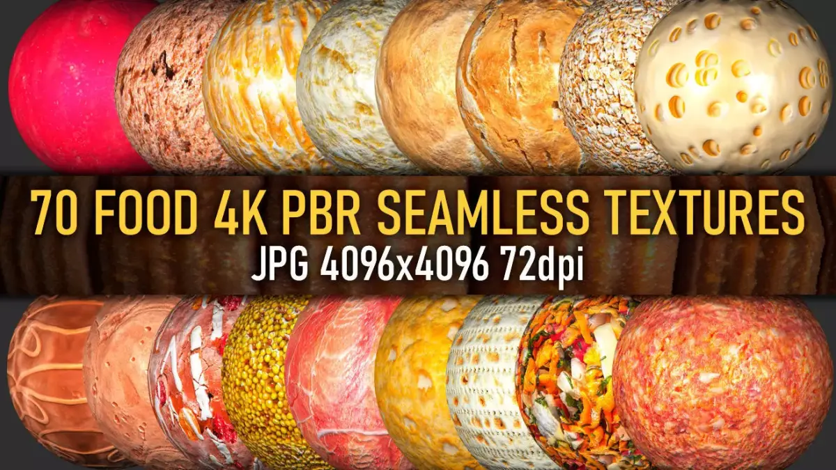 70 food groceries PBR photo seamless 4k textures Texture