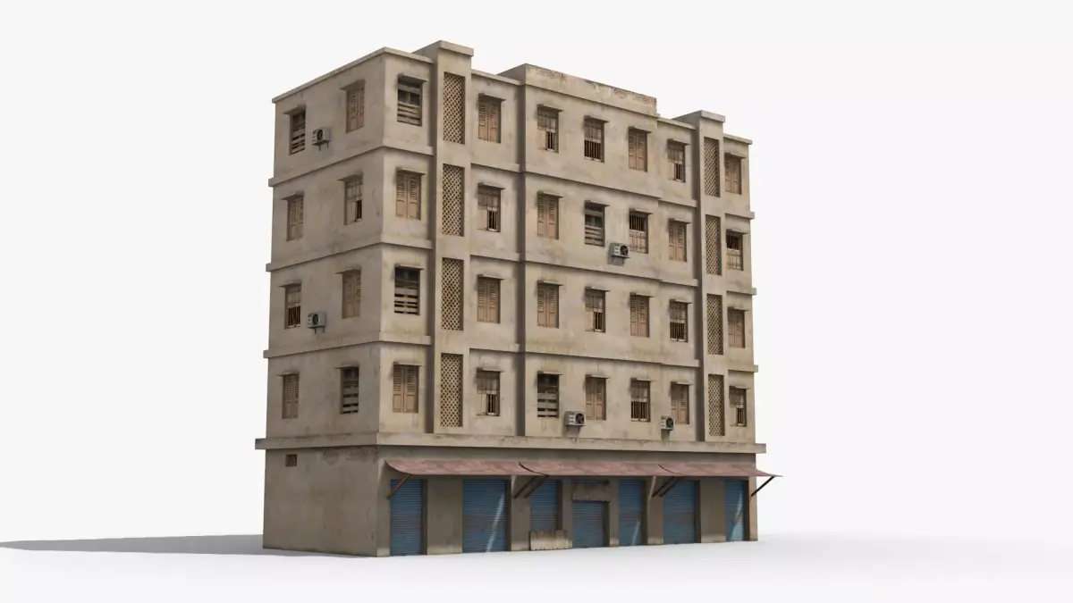 Arab Middle East Building x8 Low-poly 3D model
