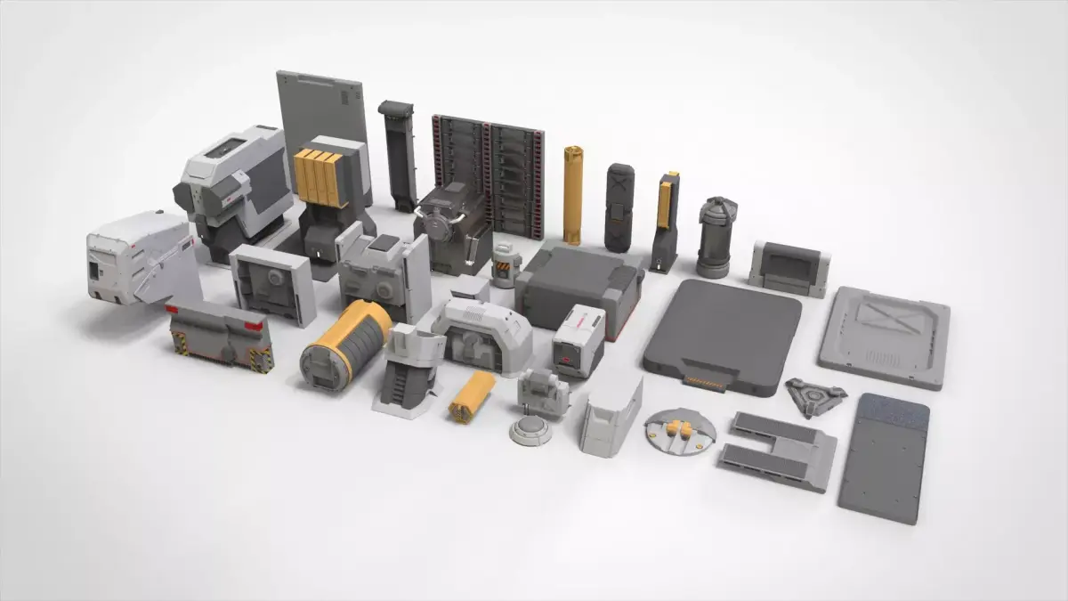 sci-fi Architecture kitbash 44 3D model