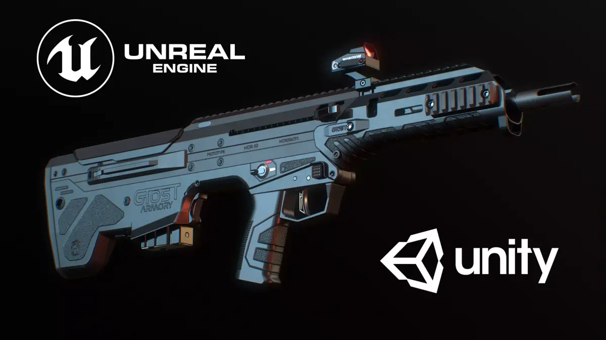MDR-50 gun Low-poly 3D model