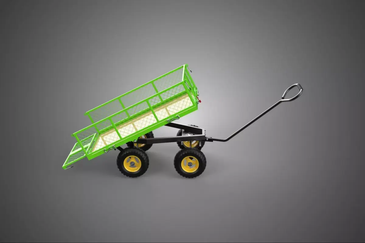 TIPPING TILTED FOLDING TRAILER TROLLEY DUMP WHEELBARROW CARRIER 3D model