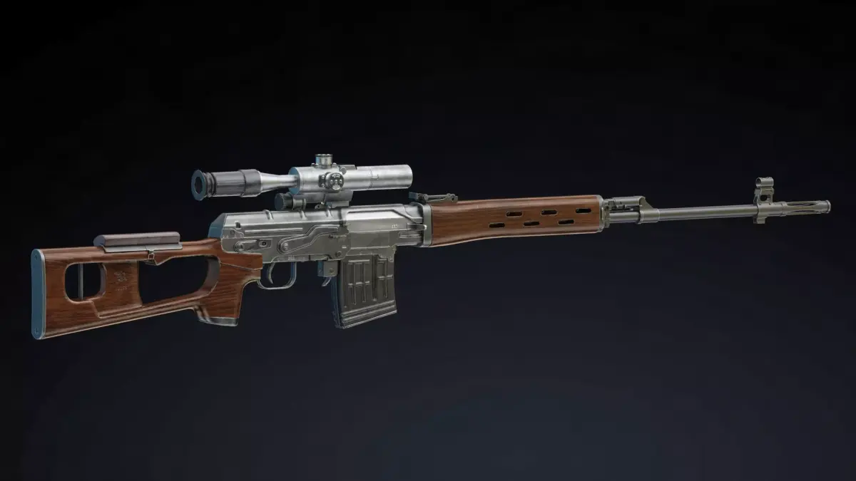 Dragunov Sniper Rifle Low Poly Realistic  Low-poly 3D model