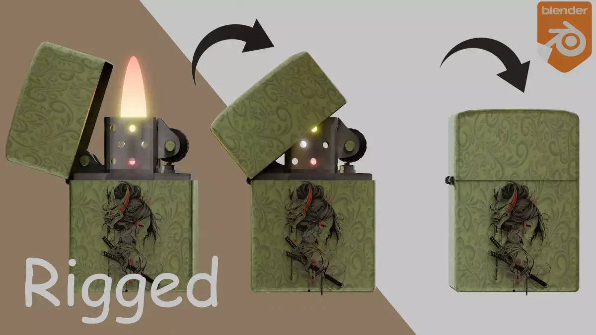 Zippo lighter model Low-poly 3D model