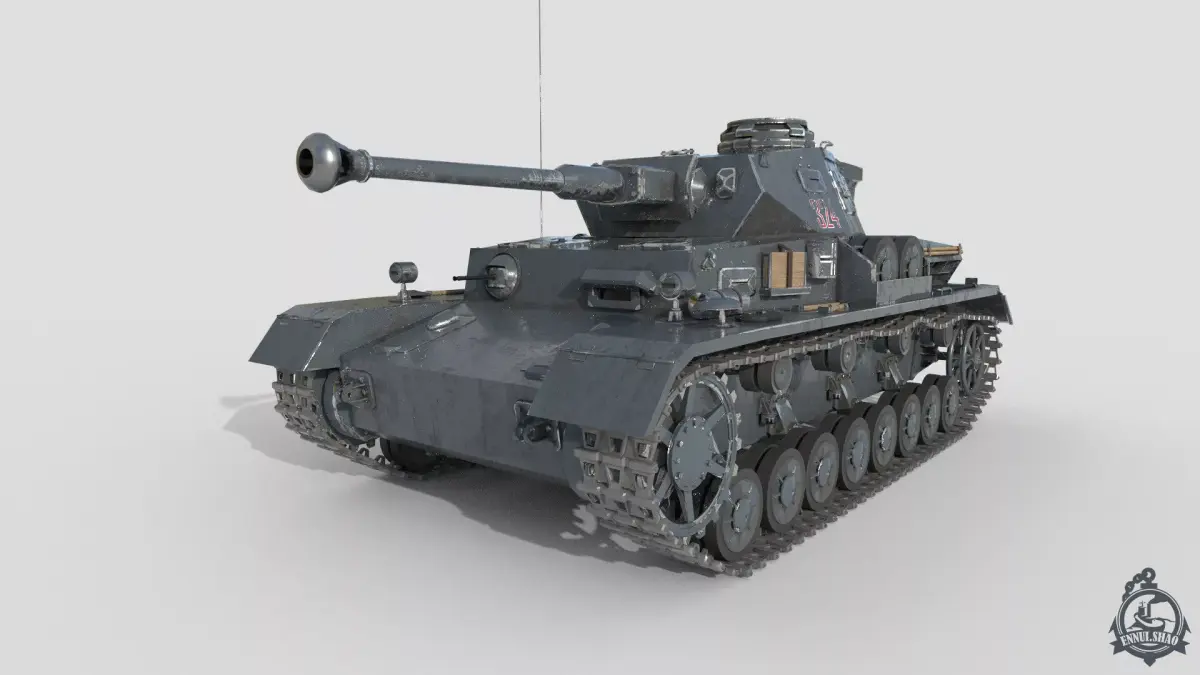 Panzer IV F2 medium tank Low-poly 3D model