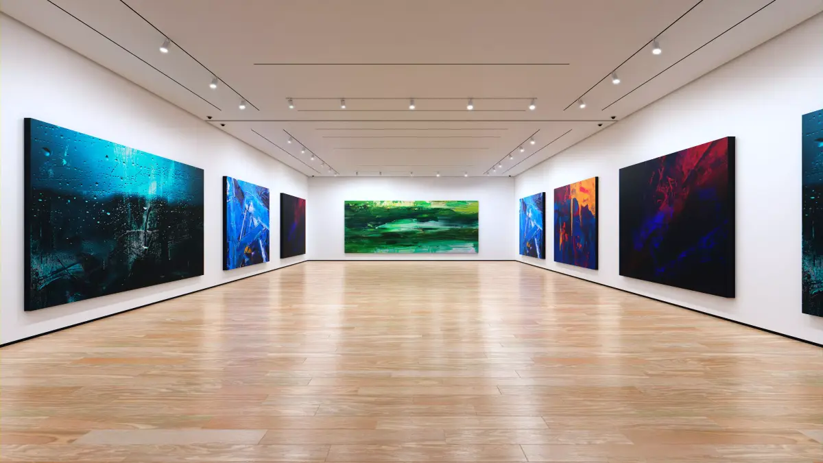 Art Museum Gallery Interior 1c - Textured Low-poly 3D model