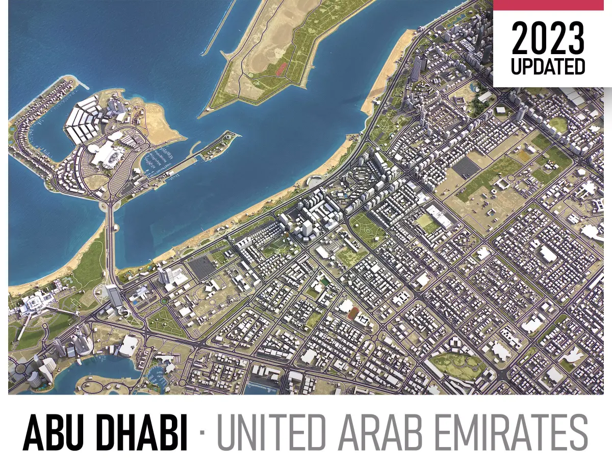 Abu Dhabi  Low-poly 3D model
