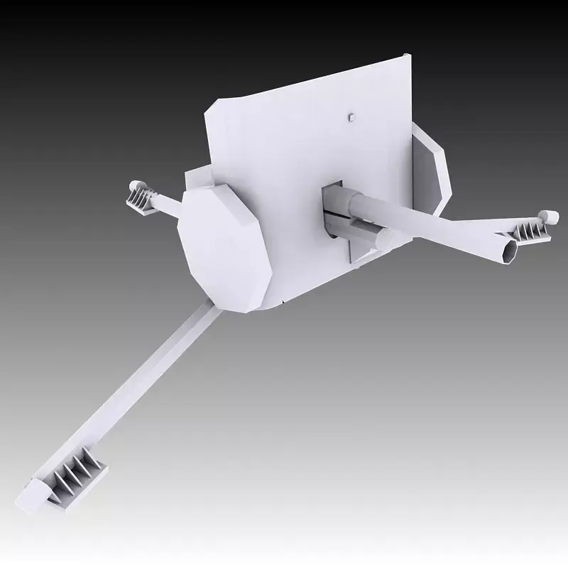 2 Pounder Anti-Tank Gun 3D model