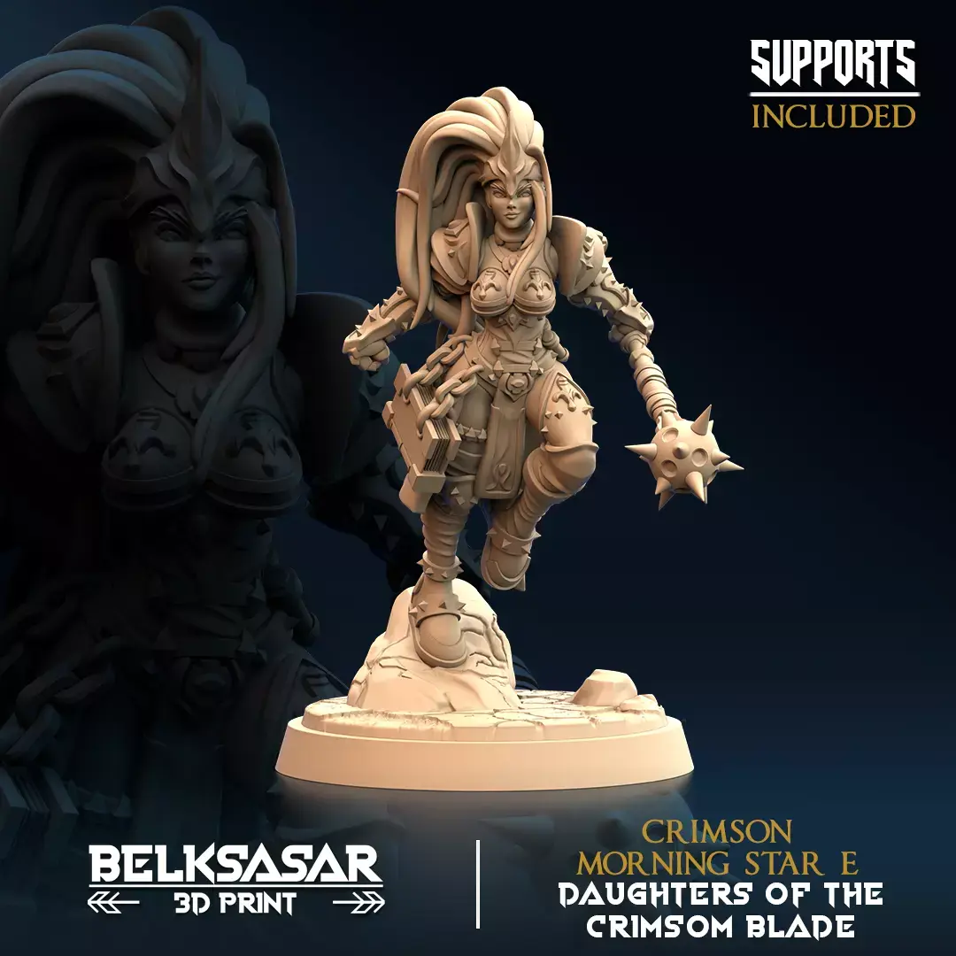 Armored Warrior Crimson Morning Star E 3D print model purchase