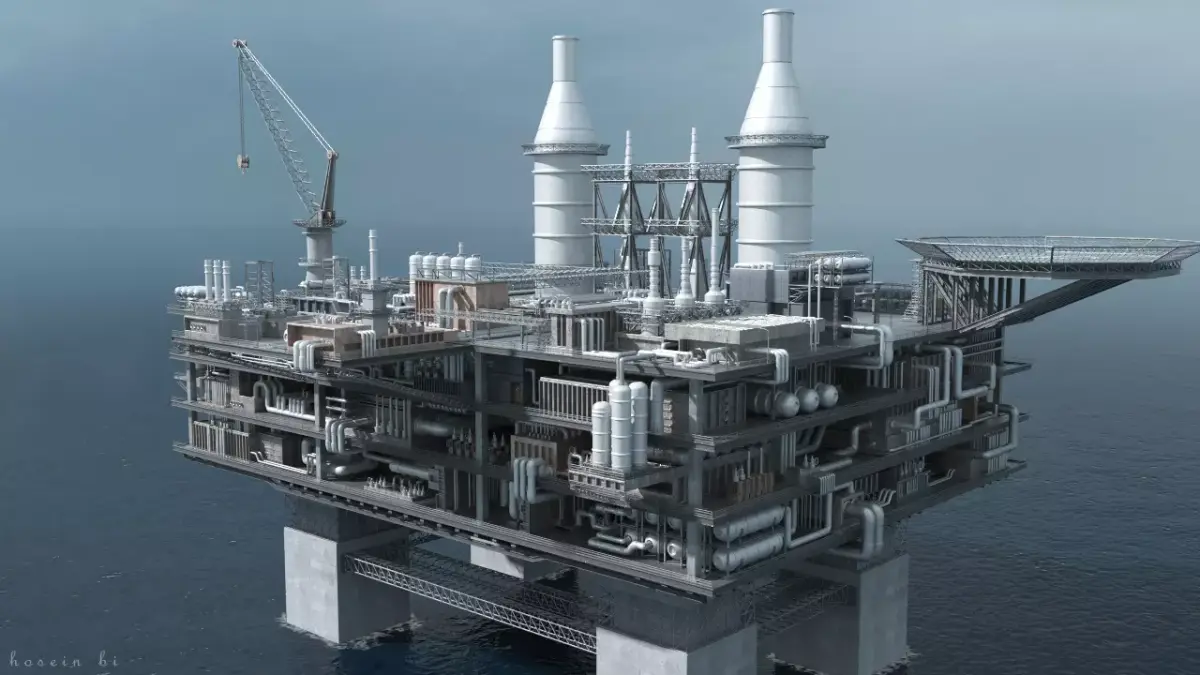 oil platform 3D model 5