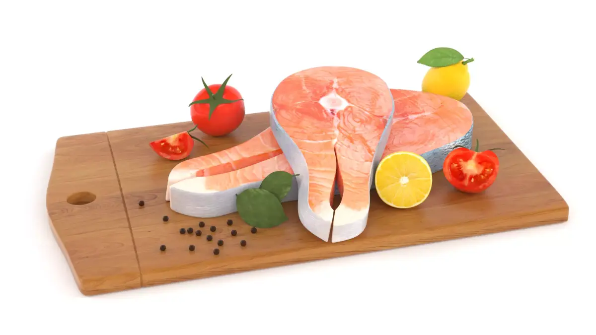 Salmon Steak with Vegetables 3D model