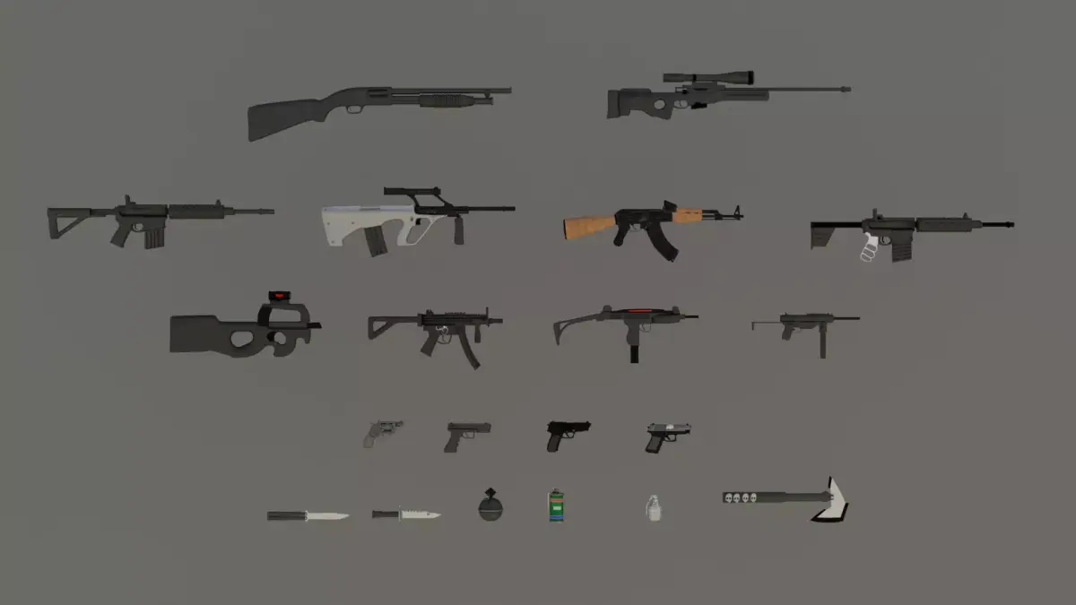 Weapon Asset Free low-poly 3D model