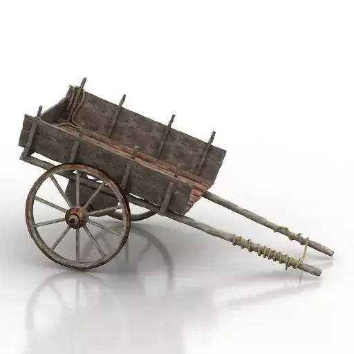 Cart Old Chariot Low-poly 3D model