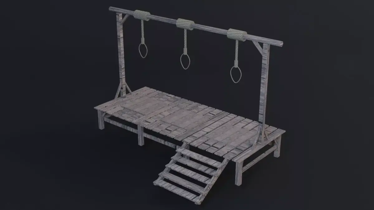Scaffold Medievalprops - Game Ready - Low Poly PBR 3D Model Low-poly 3D model