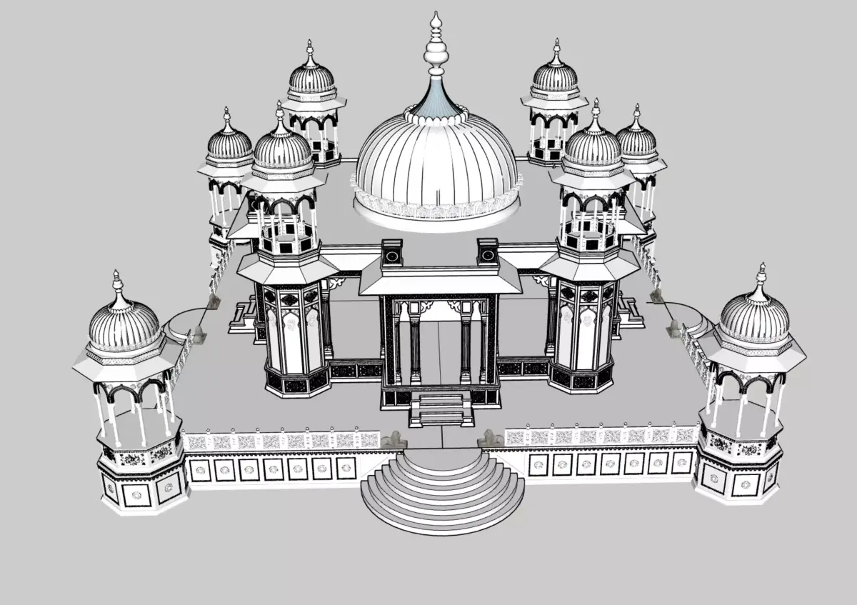 Gatore Ki Chhatriyan  Traditional Indian Architectural 3D Model 3D model